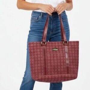 American Flyer Red Burgundy Canvas Print Tote Travel Bag